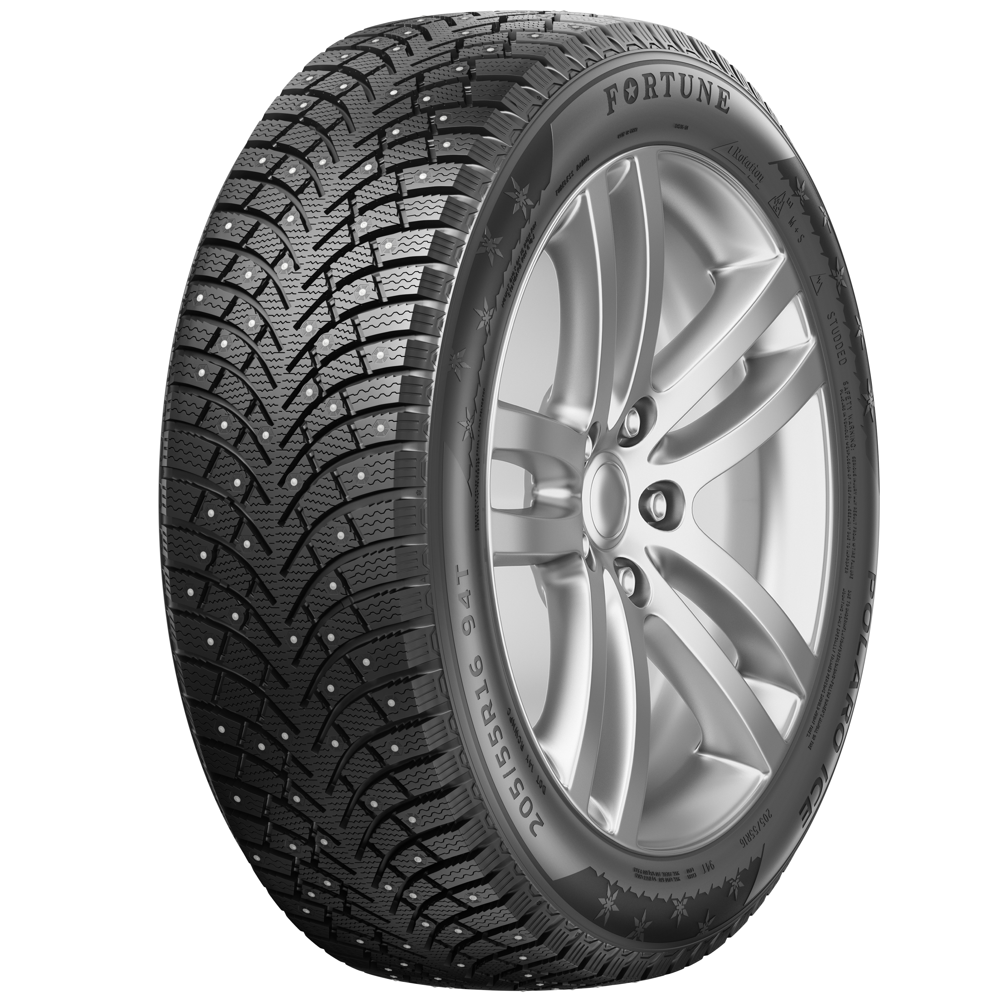 195/65 R15 Автошина Fortune Polaro Ice 95T XL зимняя шипованная 