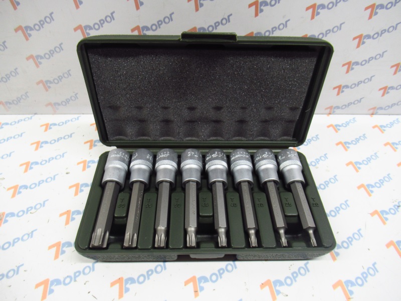 Набор головок TORX 8 пр. со вставкой 1/2 (Т20,25,30,40,45,50,55,60) 100 мм ДТ 624298 