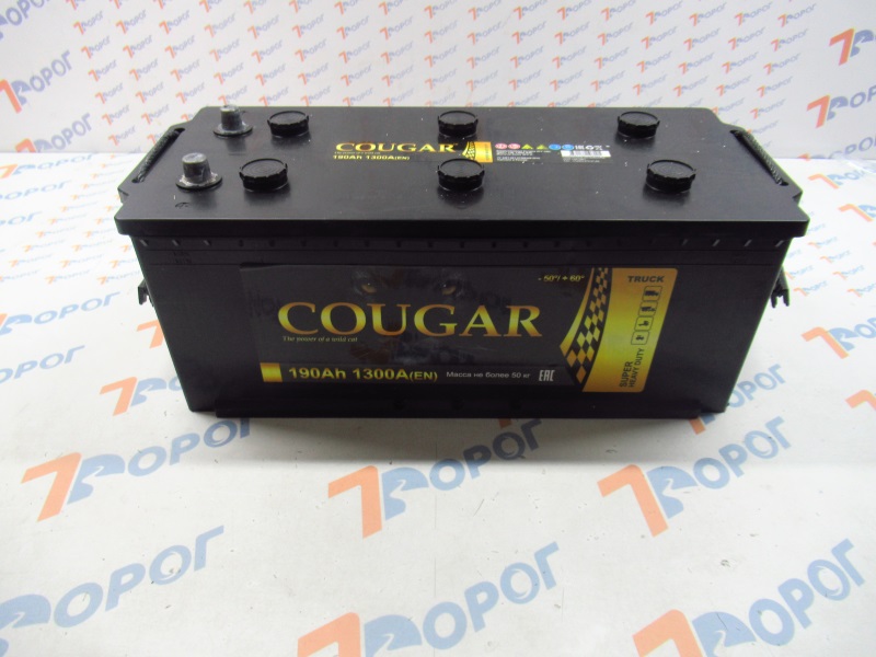 Аккумулятор COUGAR POWER 190Ач 1300А (о/п) рос. конус 513*223*220 мм 
