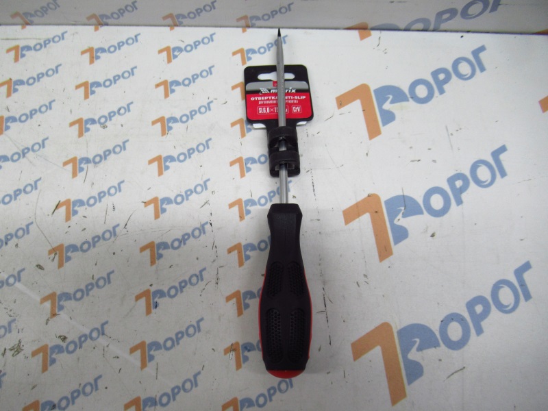 Отвертка Anti-Slip, SL6,0х150 мм, CrV, двухкомпонентная рукоятка Matrix 12222 