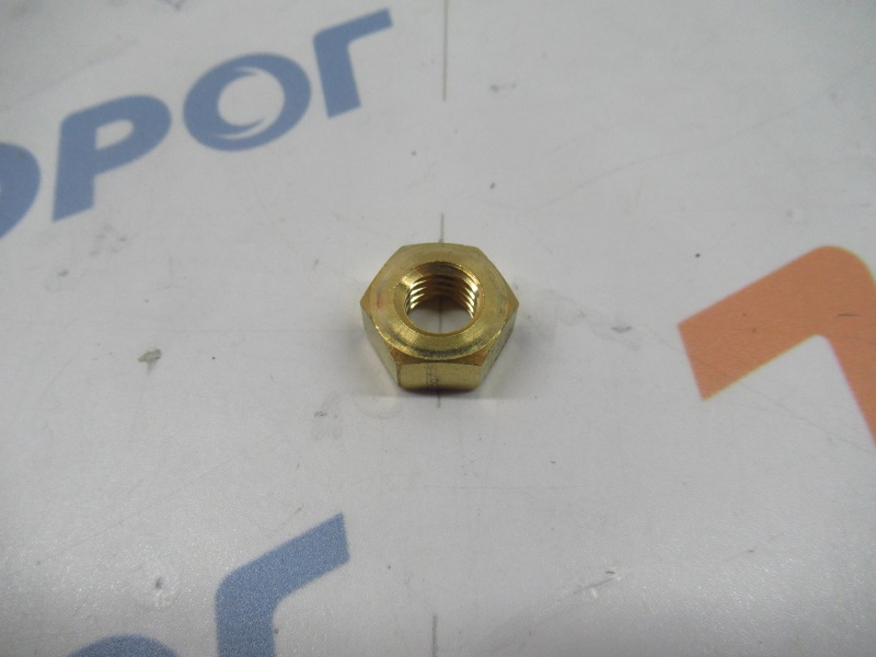 Гайка М10*1,5-S17 дв. 402 приемной трубы (латунь) Г-2410, УАЗ (250536) 