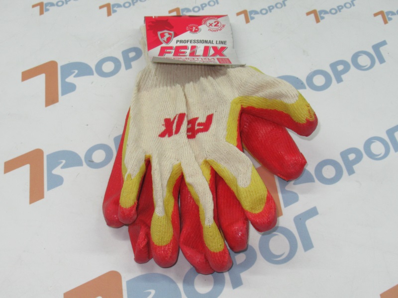 Перчатки х/б с 2-м латексным покрытием FELIX 
