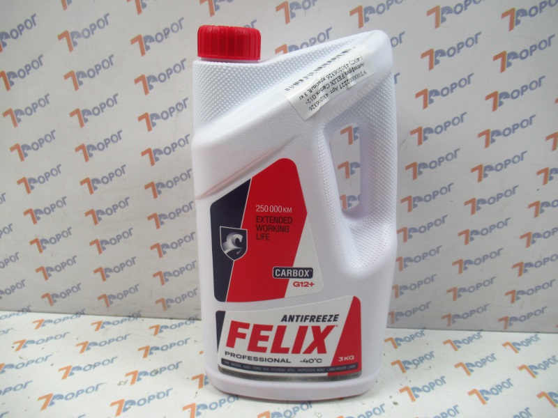 Антифриз FELIX Carbox G12+ (-40C) 430206326 красный, 3 кг 
