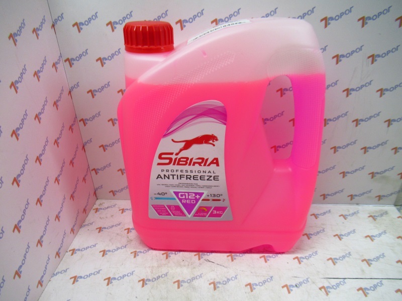 Антифриз SIBIRIA G12+ (-40C) 805602 красный, 3 кг 