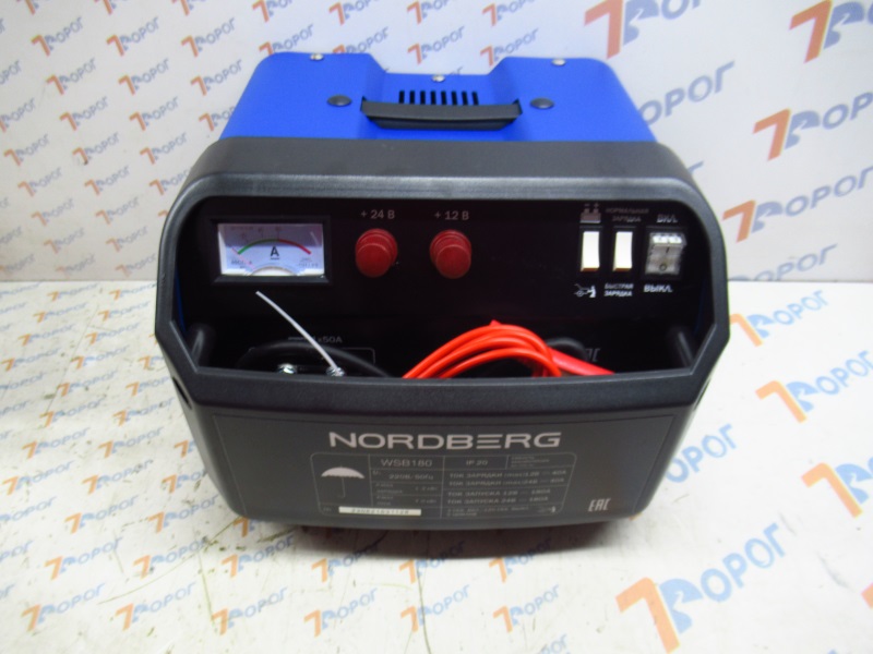 Зарядно-пусковое устройство (12/24V, 40-700Ач, 180A, 7000Вт) NORDBERG WSB180 
