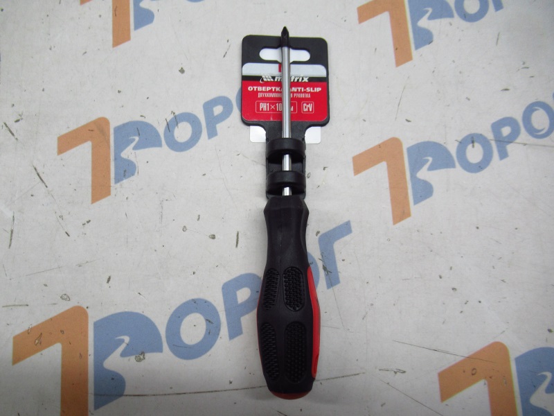 Отвертка Anti-Slip, PH1х100 мм, CrV, двухкомпонентная рукоятка Matrix 12244 