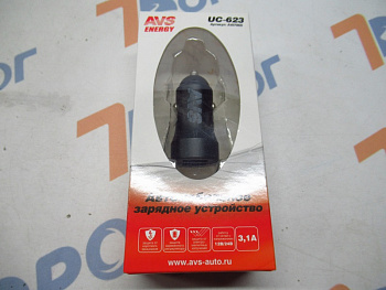 Автомобильное зарядное устройство USB AVS 2 порта (3,1А) UC-623