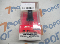 Автомобильное зарядное устройство USB (2 порта 1,2А + 1,2А) AVS UC-322